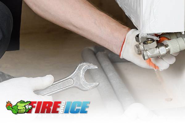 HVAC expert with fire and ice logo