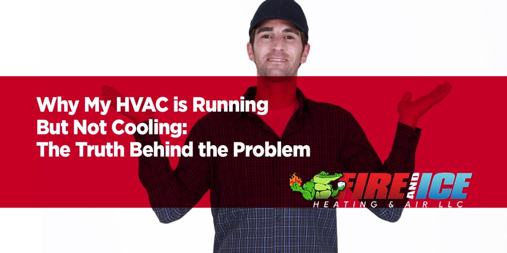 why my HVAC is running but not cooling: the truth behind the problem with fire and ice green crocodile mascot image